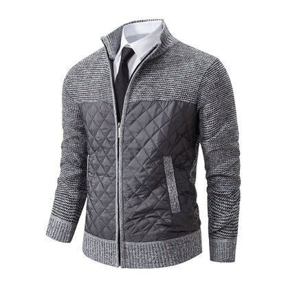 Autumn Winter Sweater Men's Loose Cardigan New Cold High Neck Jumpers Patchworked Windbreaker Casual Jackets