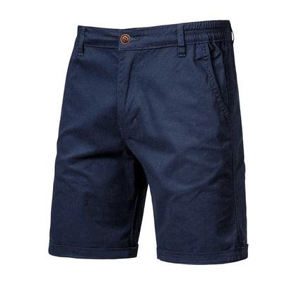 2026 New Summer 100% Cotton Solid Shorts Men High Quality Casual Business Social Elastic Waist Men Shorts 10 Colors Beach Shorts
