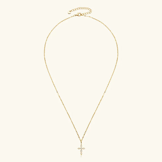 Certified Moissanite Cross Pendant Necklace Original S925 Sliver O-Chain Plated 14k Gold Necklaces for Women Fine Jewelry