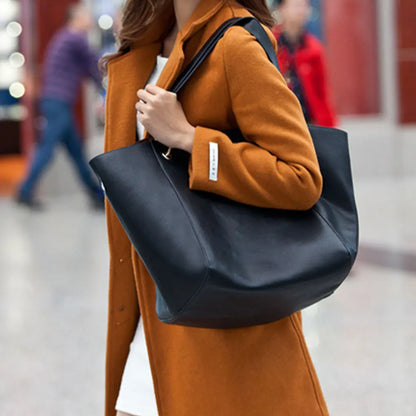 2PCS Luxury PU Leather Large Capacity Tote Bag Classic Women’s Handbag with Hand Coin Purse Top-Handle Shoulder Bag