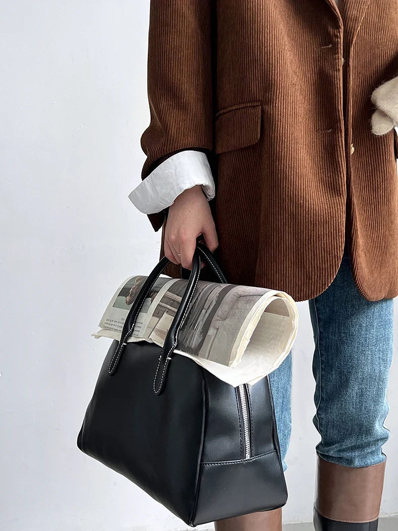 Brown Corduroy Suit Jackets Women's Spring New Fashion Loose Casual Blazers Notched Collar Single Breasted Pockets Female Tops