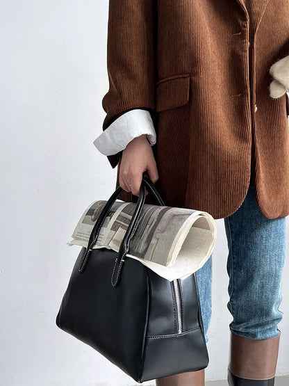 Brown Corduroy Suit Jackets Women's Spring New Fashion Loose Casual Blazers Notched Collar Single Breasted Pockets Female Tops