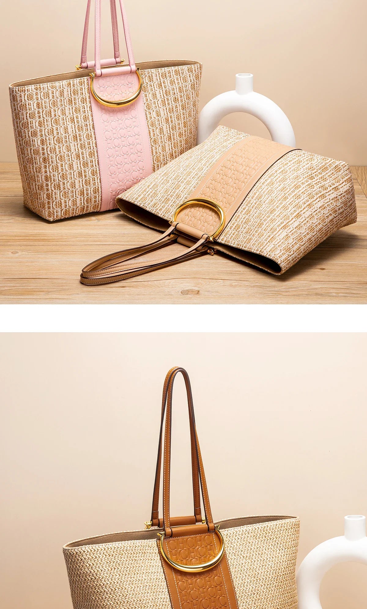 Women's Tote Bag New Large Capacity Brand Grass Weaving High Quality Handbag Women's Vacation Beach Bag Storage Bag