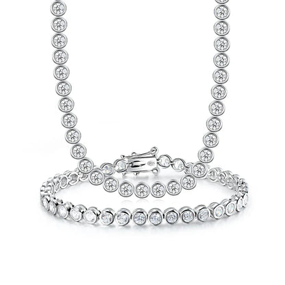 GRA Certified D Color 2-3mm Full Moissanite Tennis Bracelet For Women S925 Silver Plated 18K Bubble Diamond Link Bracelets