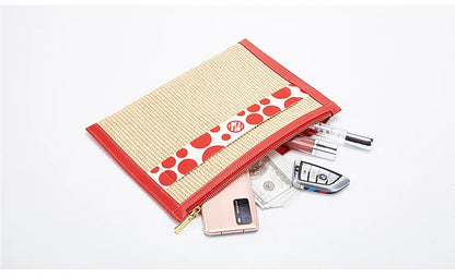 Handmade Woven Clutch Bag Ribbon Embellished Niche Style Clutch Bag