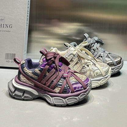 Kids Casual Sneakers for Boys Girls Non-slip Breathable Mesh Toddler Walking Shoes Strappy Versatile Chic Comfort Wear 4-6years