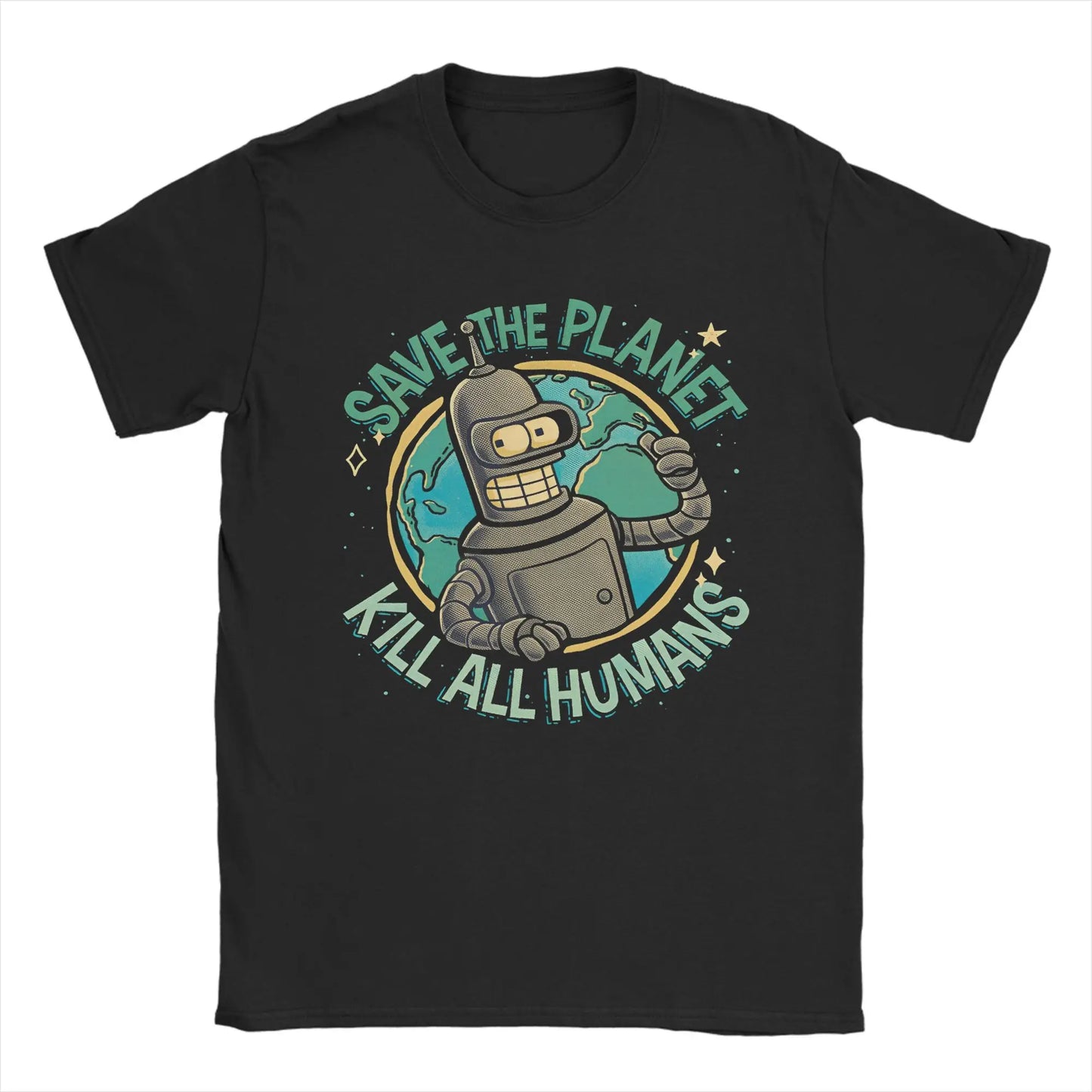 Men Women Futuramas Save thr Planet T Shirt  Pure Cotton Clothes Fun Short Sleeve O Neck Tees Gift Idea T-Shirts