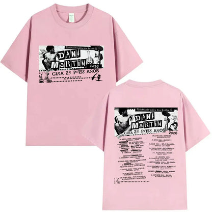 Rapper Dani Martin Tour 2025-2026 Merch T Shirts Men's Pop Music Clothing Short Sleeve T-shirt Man Hip Hop Gothic Vintage Tshirt