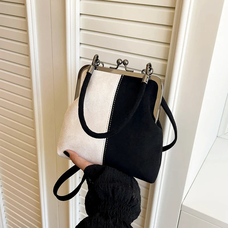 Women's Retro Frosted Splice Handbag Large Leisure Travel Trip Shopping Work Commuting Crossbody Shoulder Bag Elegant Clutch Bag