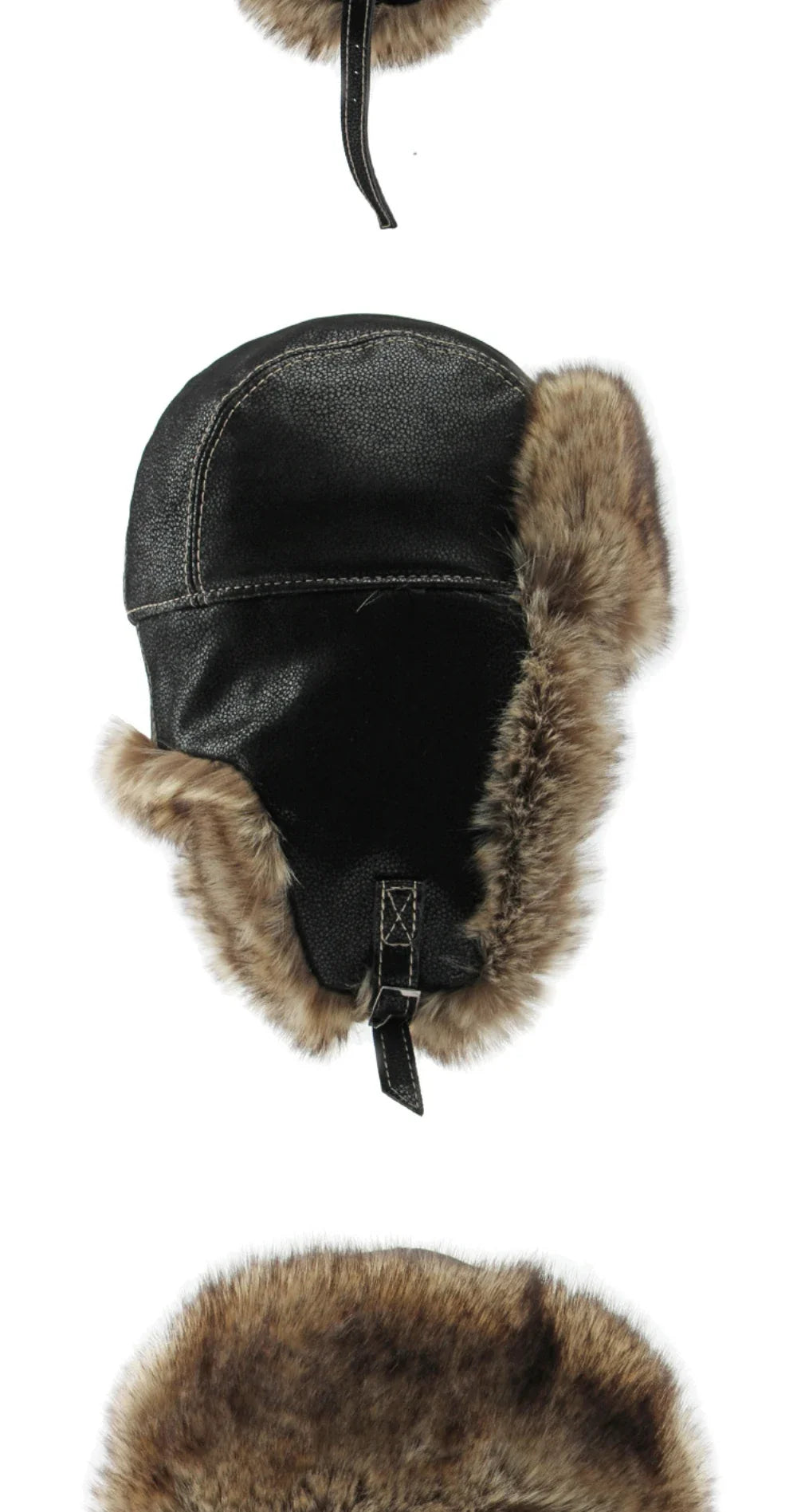 Bomber Hat New Thick Warm Men Women Russian Fur Hat Male Windproof PU Leather Ski Trapper Earflap Cap Winter Hat Ushanka