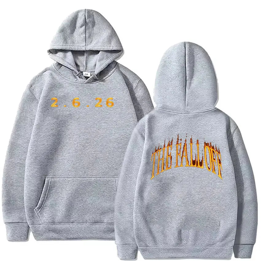 The Fall Off New Album 2.6.26 Print Hoodie Men Women Fashion Fleece Oversized Sweatshirt Hip Hop Clothing Pullover Hooded