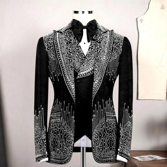 Suit For Men Exclusive Design Wedding Suit, Men's Suit, Party , Prom Men Tuxedo, Stone Embroidered Tuxedo