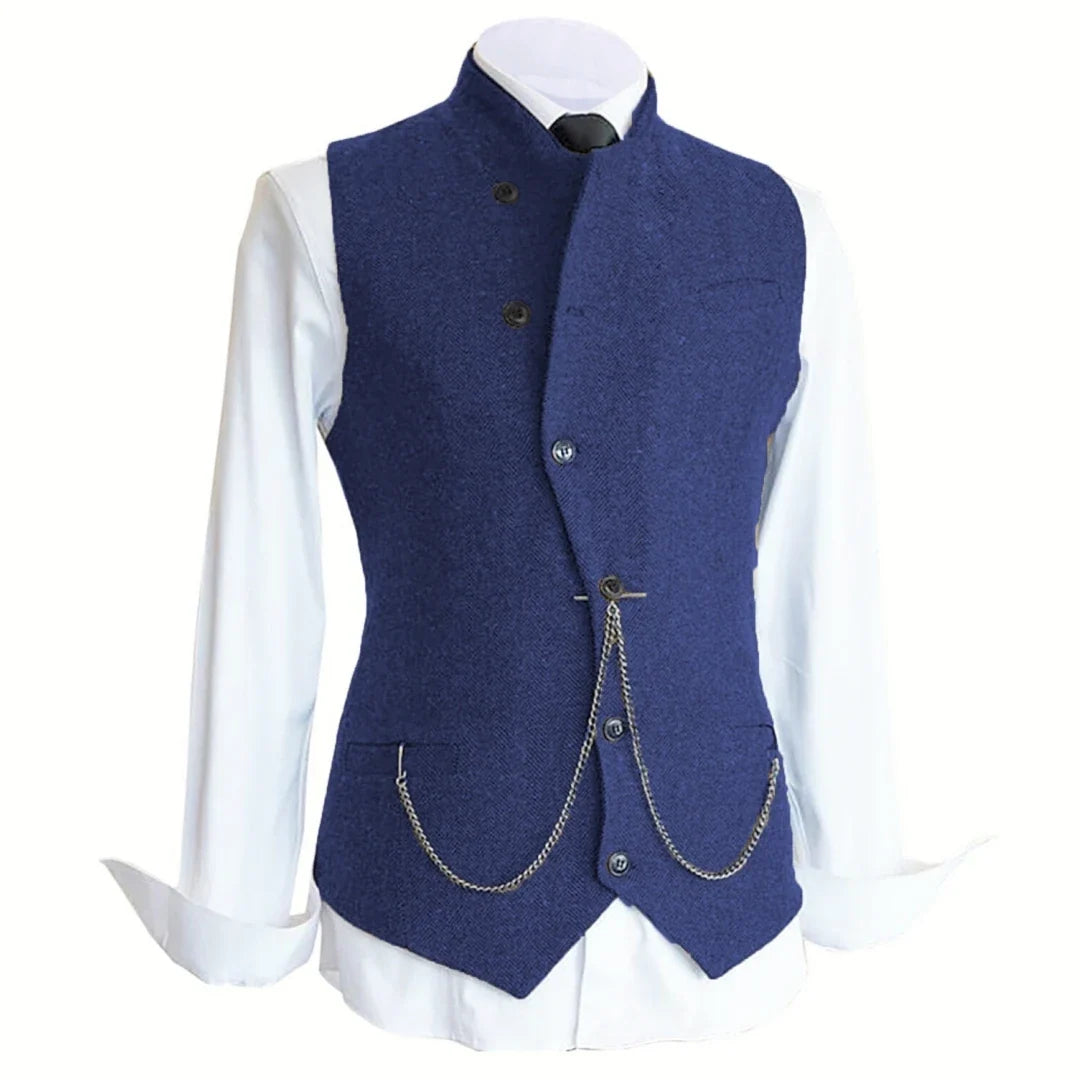 Men Vest Brown Solid Color Single Button Casual Business Waistcoat For Wedding Birthday Party Banquet Prom Set Men Suit Vest