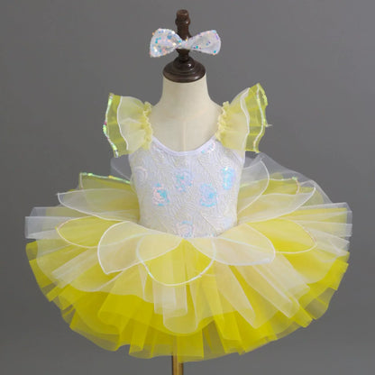 Children's Day Dance Dress Girl Ballet Princess Summer Dresses Girls Ballet Sequins Outfit Kids Clothes Vestidos Birthday Gift