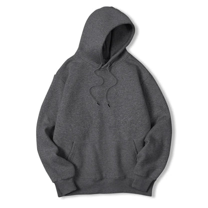 2025 Men's Solid Color Hooded Sweaters Men's Warm Wool Sweater Fashionable Street Clothing Loose  Breathable Jersey Brand Hooded