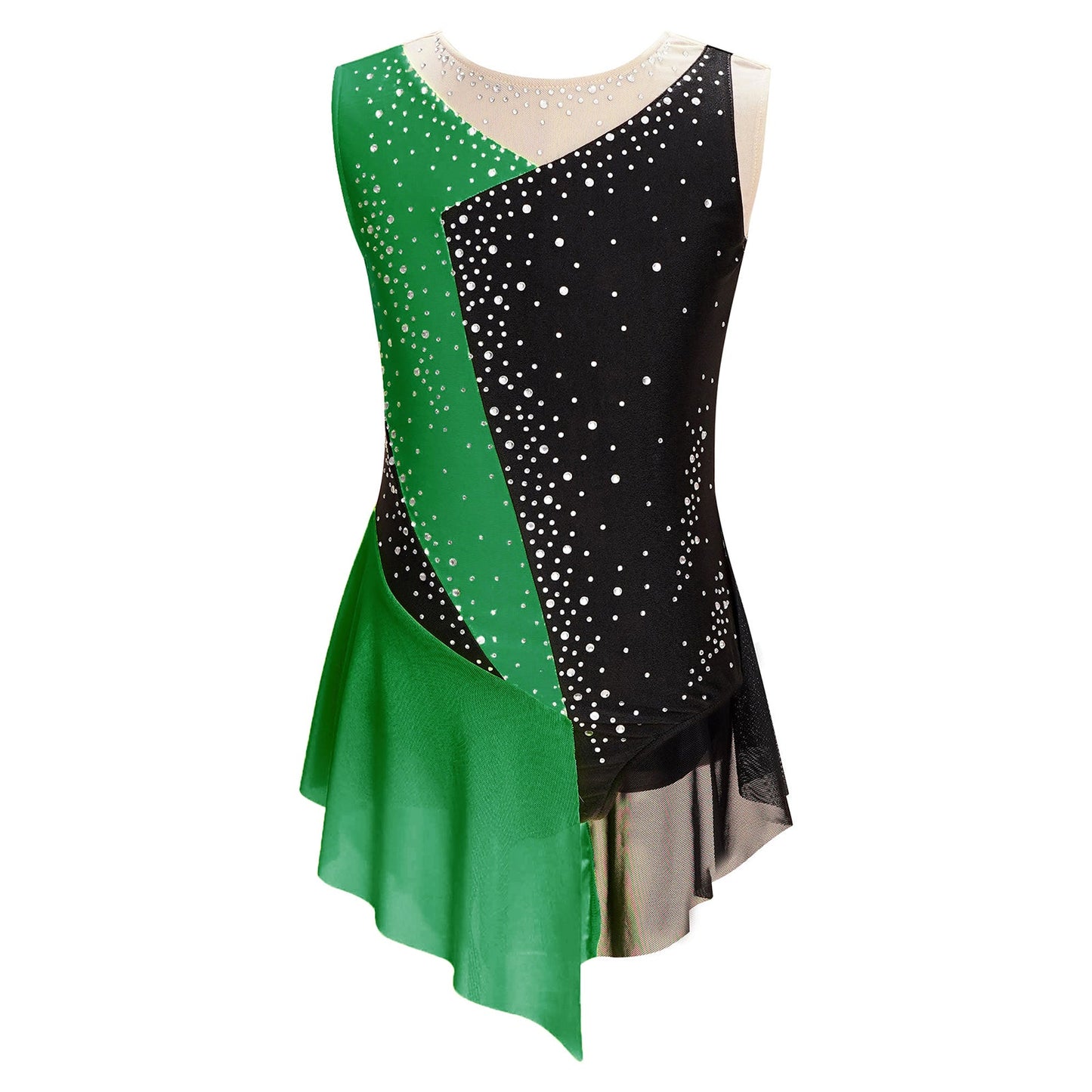 Kids Girls Sparkly Rhinestone Ballet Jersey Leotard Dress Toddler Gymnastics Artistic Figure Skating Dance Leotards Costume