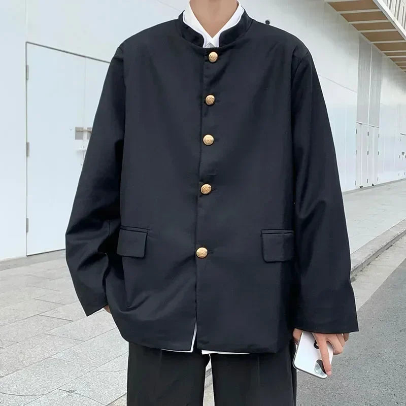 Spring Men's Casual Jacket Small Suit Japanese Style DK Uniform Student Coat Gakuran Youth Fashion Clothing