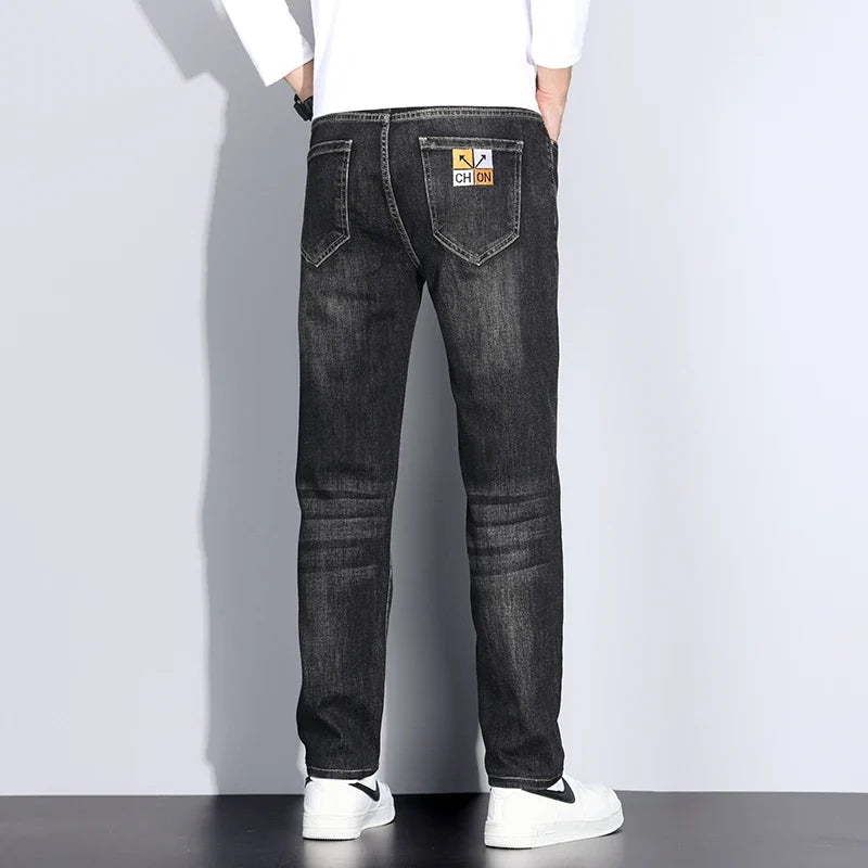 Big Tall Clothes Men's Jeans Extral Long Leg Length Straight Denim Pant Male Lengthened Trouser Slim Thin 190cm 200 Cm 120cm 110