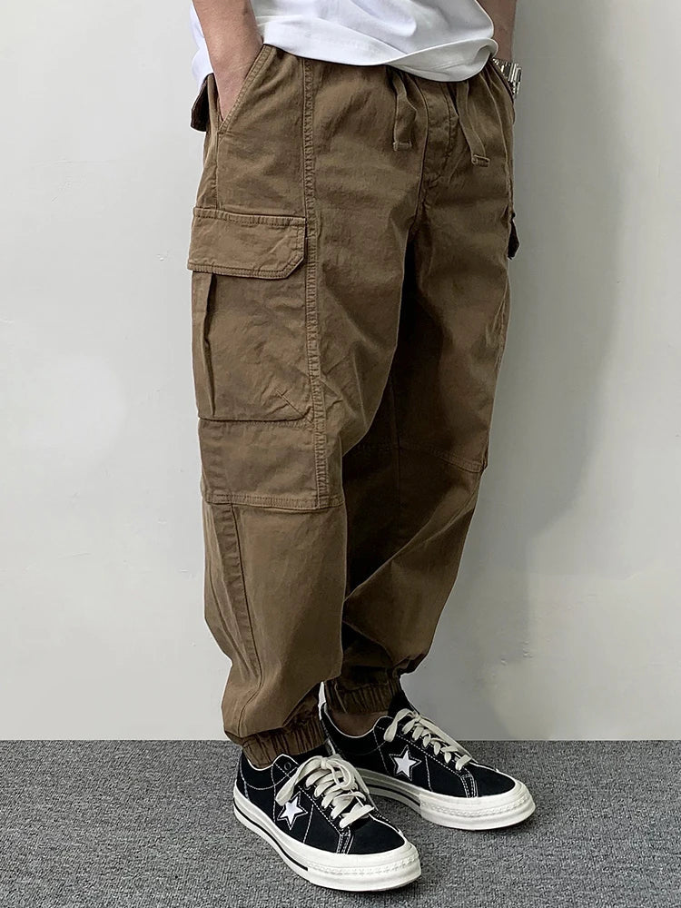 High Quality Cotton Cargo Pants For Men Japanese Streetwear Plus Size Tactical Pants Harajuku Casual Joggers Fashion Trousers