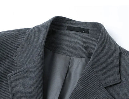 2026 Spring/Fall Men's Blue Suit Jacket, Black Long-Sleeve V-Neck Single-Breasted Formal Coats, Asian Fit Slim Cut.