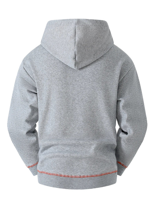 Spring Autumn New Men's Multi Pocket Hoodie with Velvet Casual Zipper Hoodie Fashion Sports Street Top Jacket for Men