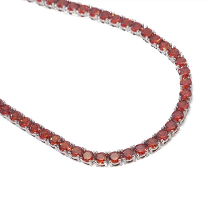 Hip Hop Jewelry Ice 5mm Wide Colorful Sparkling Tennis Necklace CZ Zircon Fashionable Tennis Necklace Suitable For Men And Women