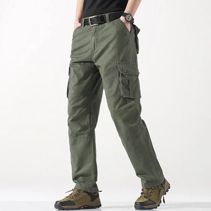Male Cargo Pants Tactical Cotton Overalls Outdoor Utility Work Trousers Relaxed Fit Big Size Hombre Clothing