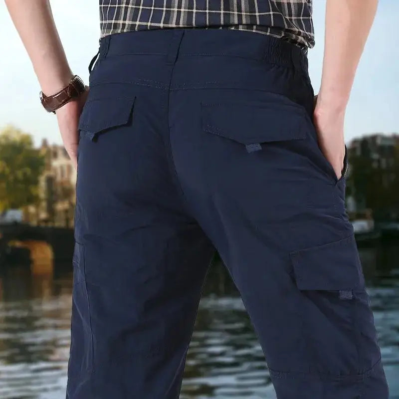 New Tactical Pants Men Winter Outdoor Work Casual Cargo Trousers Waterproof Fleece-lined Pants Elastic Hiking Traveling Workwear