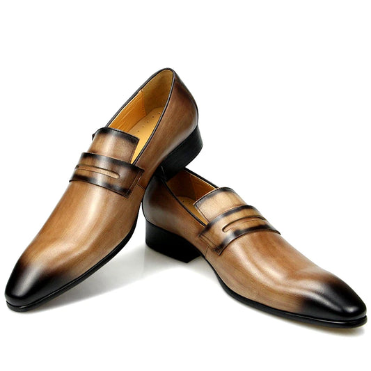 NEW Men's Luxury Loafers Cowhide Wear-resistant and Comfortable Leather Shoes Daily Dress Fashion Office Formal Shoes Leather