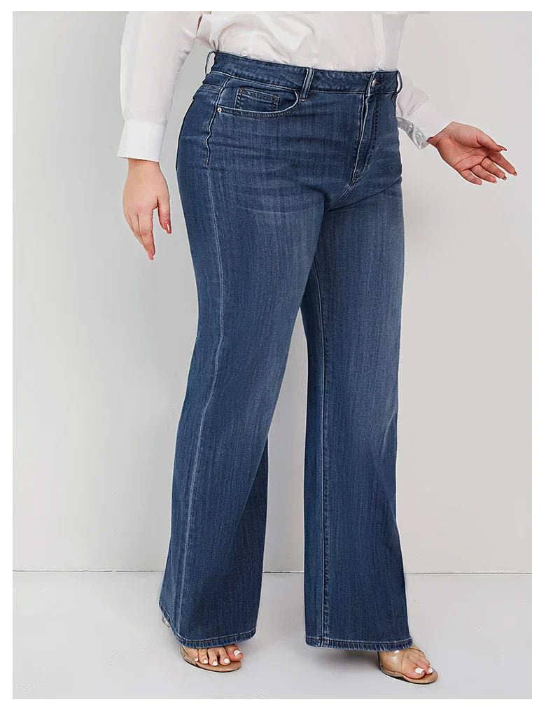 Plus Size Women Jeans Wide Leg Women Jeans Autumn Straight Lady Loose Large Size Jeans 175cms Lady Women Jeans 2023 Full Length