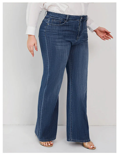 Plus Size Women Jeans Wide Leg Women Jeans Autumn Straight Lady Loose Large Size Jeans 175cms Lady Women Jeans 2023 Full Length