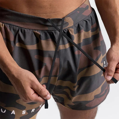 Mens Gym 2 in 1 Jogger Sport Short Pants Man Quick Dry Running Workout Basketball Shorts Male Gym Fitness Sweatpant Bottoms