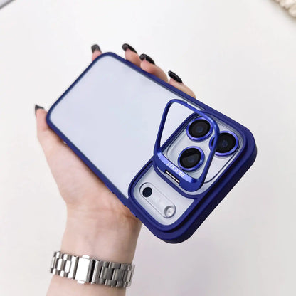 Premium Lens Holder Phone Case For iPhone 11 12 13 14 15 16 17 Pro Max Plus Shockproof Armor Transparent Cover Lens Protector