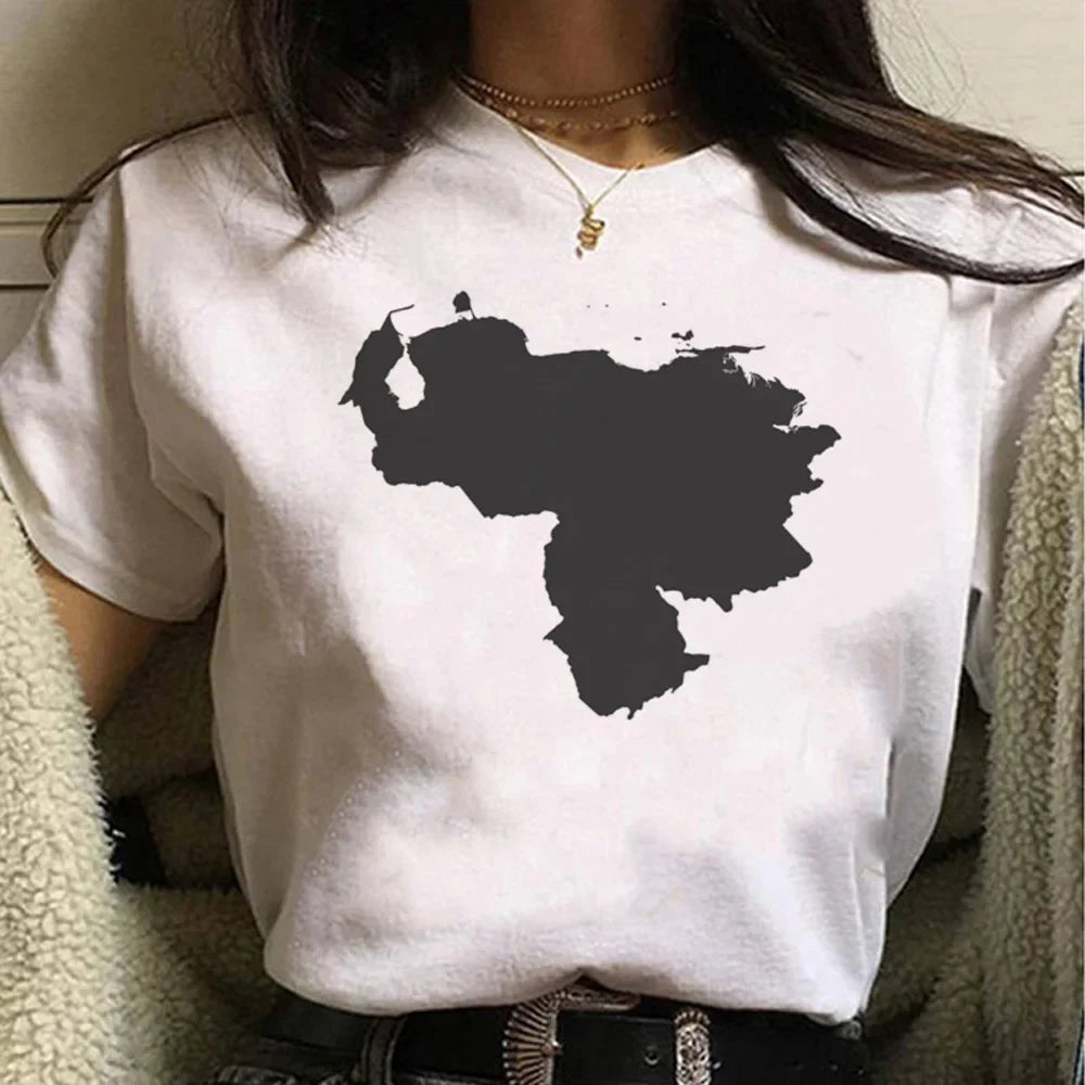 Venezuela T Shirt Women Harajuku Comic Designer Tshirt Female Anime Manga Designer Clothing Women Clothing