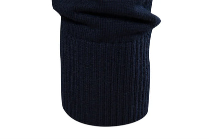 Men's Cotton Mock Neck Stand Collar Sweaters Quarter Zipper Pullover Autumn Winter Warm Social Casual Sweater for Men