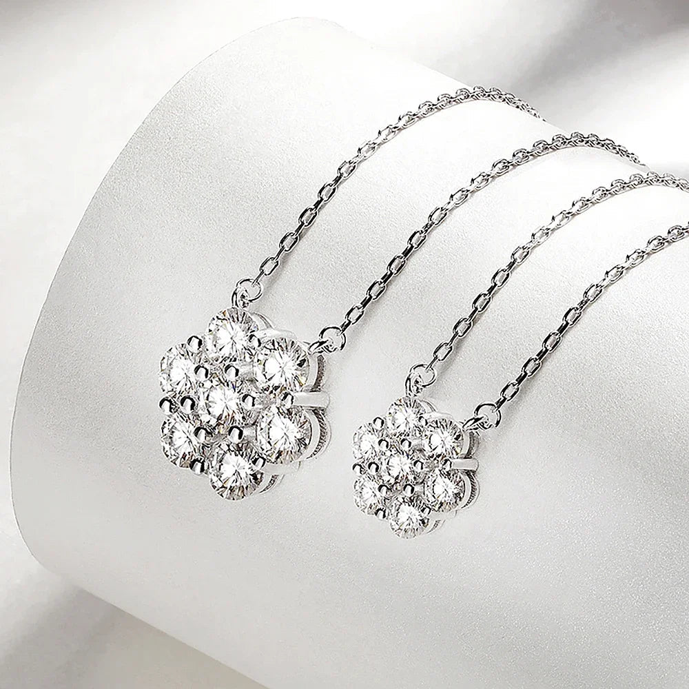 Honeycomb Shape Moissanite Pendant Necklace for Women 925 Sterling SilverCertified Certified 3.5cttw D Color Diamond Neck Chain