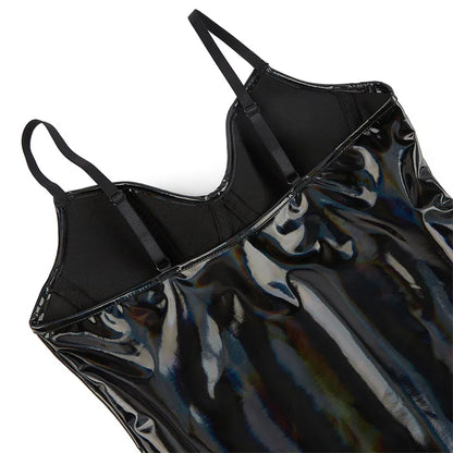 PU Leather Bodysuit Womens Shapewear No Pad Bra One-Piece Full Body Shaper Tummy Control Corset Slim Waist Trainer Underwear
