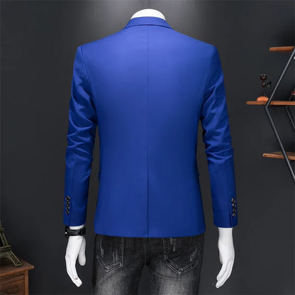 15 Color Fashion Mens Suit Jacket High Quality Slim Fit Solid Color Casual Business Mens Blazers Formal Office Wedding Suit Tops