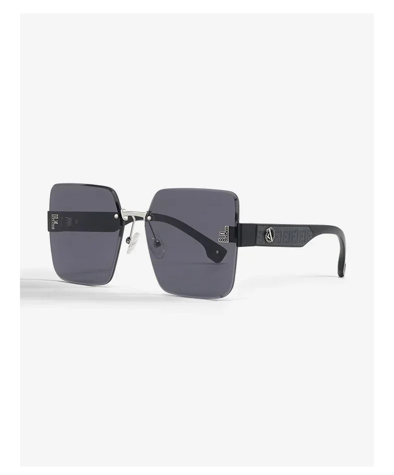 2025 New Fashion Gradient Sunglasses Women Square POLARIZED Ladies Sun Glasses Girls Rimless Vintage Luxury UV400 Gafas De Sol