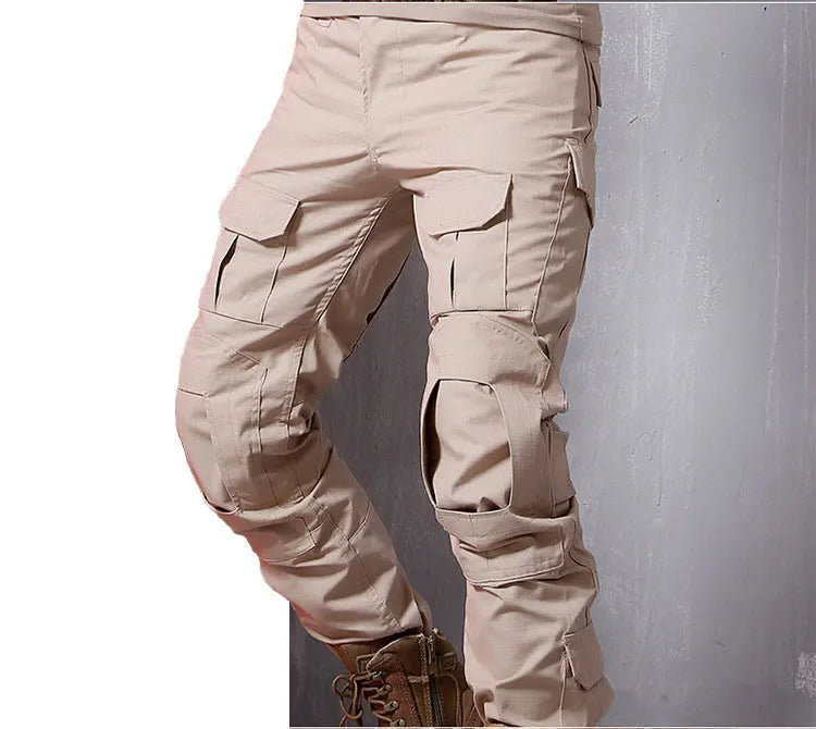 Men's Fashion Outdoor Hiking Overalls Pants Camouflage Tactical Pants Hunting Uniform Fighting Multi-Pocket Trousers