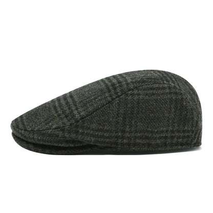 Newsboy Caps Men Wool Blend Flat Cap Winter Warm Hat Driving Hats Gastby Ivy Caps for Male Vintage British Beret