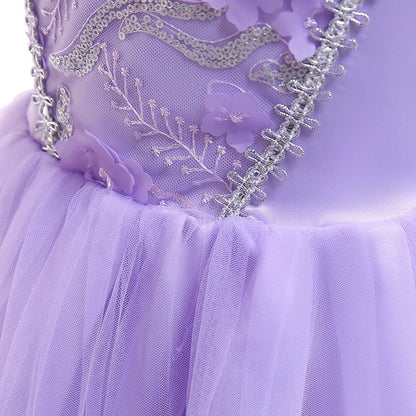 Girls Sofia Rapunzel Party Dress Carnival Halloween Costumes Birthday Princess Prom Dresses Sophias Puff Sleeve Ball Gown