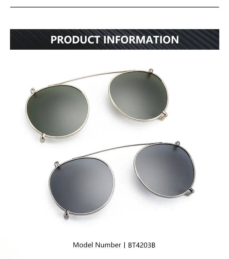 Steampunk Style Clip On Sunglasses for Men Women Anti Blue Light Glasses+Polarized Clip Fashion/Retro Computer Eyewear