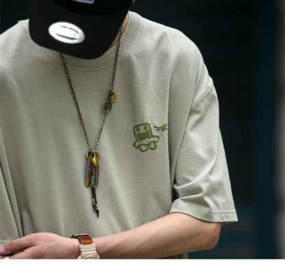 Summer Korean Oversize T-Shirt For Men Streetwear Harajuku High Quality Short Sleeve Loose Casual Tops Hip Hop Trendy Tee Male
