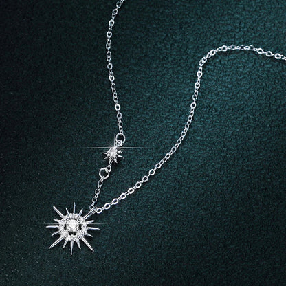 Real Moissanite Diamond Hexagram Pendant Necklace For Women Men 100% 925 Sterling Silver Sun Flower Party Fine Jewelry Gift