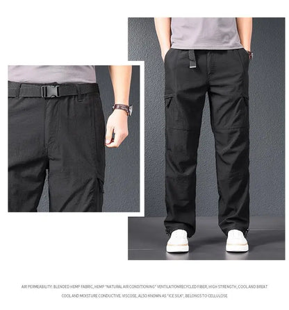 2026 New Hiking Pants Men Spring Summer Ice Silk Cooling Lightweight Outdoor Casual Pants for Men Quick Dry Fishing Travel Pants
