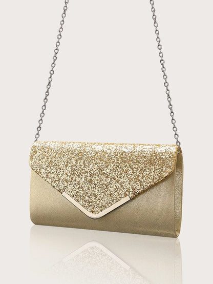 Gorgeous and elegant sparkly women's clutch bag, paired with a gorgeous rhinestone necklace, earrings and bracelet set of four.