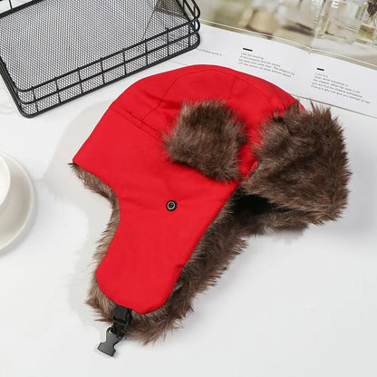 Men's Winter Trapper Aviator Trooper Earflap Warm Russian Waterproof Ski Hat Bomber Cap Russian Warm Ear Protectors Hats