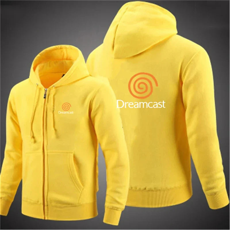 New Dreamcast Sega Autumn Men Sweatshirts Long Sleeve Jacket Hoodie Zipper Closure Jacket Male Hoodies Slim Fit Male Clothing