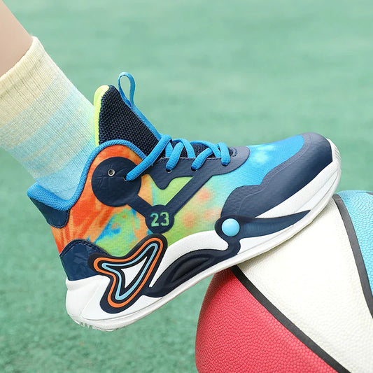 Children Basketball Shoes Breathable Mesh Boys Girls Fashion Sneakers School Sport Shoes Kids Casual Trainers Outdoor Athletic